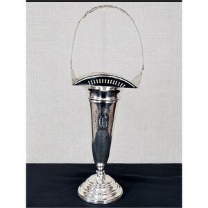 Vintage Sterling Silver Swing Handle Sugar Basket Watson Style with G Monogram